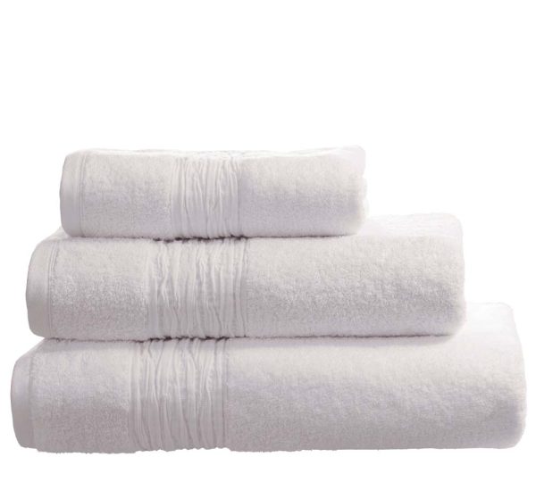 Lazy Linen Cotton & Linen White Towel.